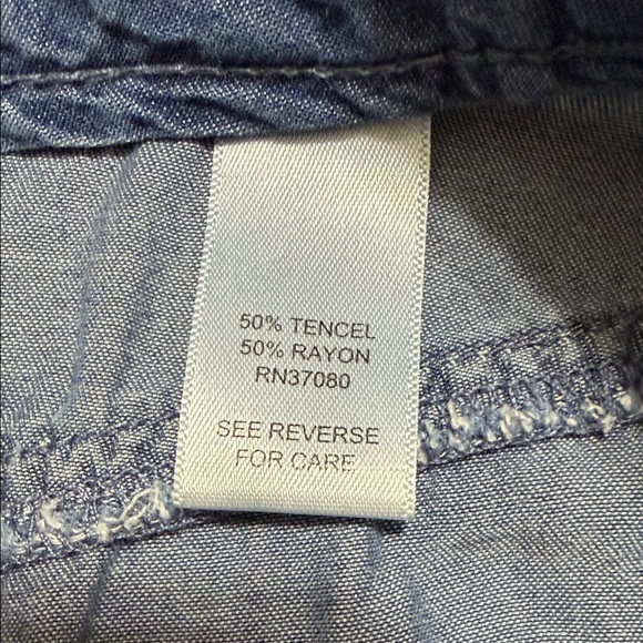 Maurices Blue with Floral Insert Wide Leg Palazzo Bohemian Jeans Pants, Size 10. - Picture 12 of 13